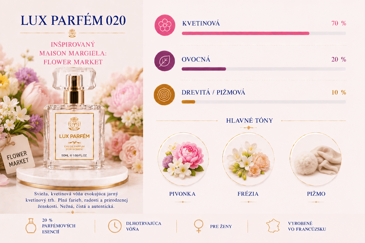 Lux Parfém 020 – Inšpirovaný Maison Margiela: Flower Market
